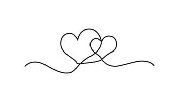 Heart. Abstract love symbol. Continuous line art drawing vector