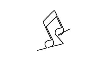 Music note one continuous line. Hand drawing musical note. vector
