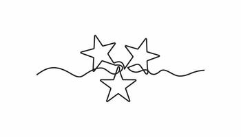 hand draw doodle stars illustration in continuous line arts style vector