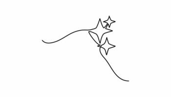 hand draw doodle stars illustration in continuous line arts style vector