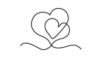 heart continuous one line drawing art vector