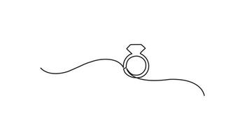 Abstract ring continuous one line drawing vector