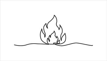 fire continuous one line drawing abstract line art vector
