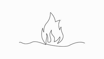 fire continuous one line drawing art abstract vector