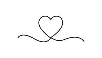 heart continuous one line drawing vector