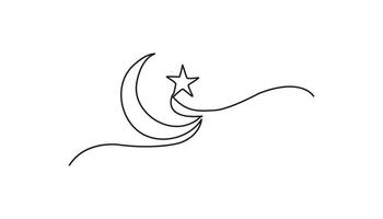 moon continuous one line drawing vector