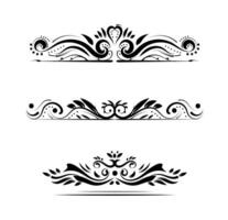 design decoration pattern divider style on black colour. vector