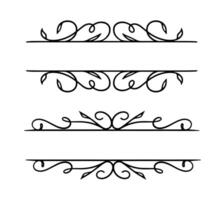 Decorative vintage frames and borders set on black colour vector