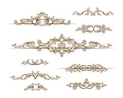 Set of Vintage Decorations Elements. Flourishes Calligraphic Ornaments and Frames. Retro Style Design Collection for Invitations. vector