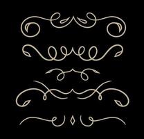 Set of vintage frames. Floral ornament. decorative frames and borders on gold colour. vector