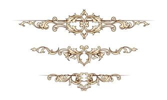 Set of Vintage Decorations Elements. Flourishes Calligraphic Ornaments and Frames. Retro Style Design Collection for Invitations, Banners. vector