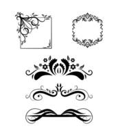 Vintage Floral Text Dividers and Frames Set vector