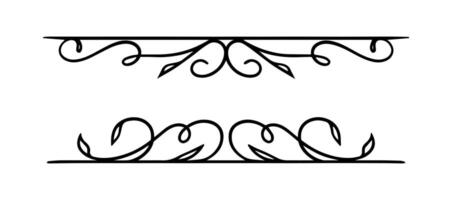 Set of Decorative vintage frames and borders divider on black colour vector