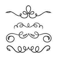 Set of Decorative vintage frames and divider on black colour vector