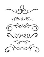 Ornate vintage frames and scroll elements on black colour vector