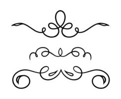 Set of vintage frames and borders dividers on black colour vector