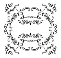 Border underline on text page, book, invitation, wedding card, certificate, menu. Vintage ornament, classic, retro style ornamental filigree separator design on black colour vector