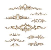 Set of Retro Brand Vintage Insignias and Logotypes. Ornamental Border Art on White Background. vector