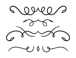 Set of vintage frames and divider on black colour vector