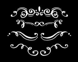 decorative flourish border corner and frame divider collection for invitation on white colour vector