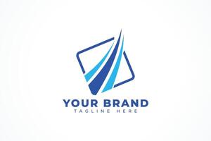 Abstract Square Curve Wave Logo Design Templates vector
