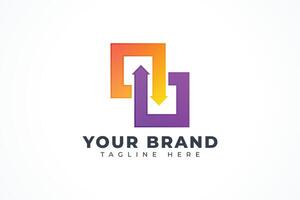 Linked Arrow Sync Exchange Logo Design Element vector