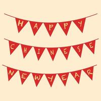 triangle flag happy chinese new year vector