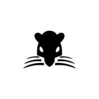 simple bold minimalist modern flat mouse mice rat head front view logo illustration vector