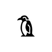 simple minimalist flat bold line modern penguin logo illustration, isolated in black background vector