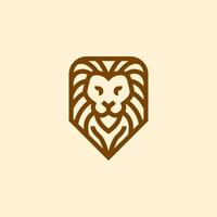 simple modern bold line lion head king of the jungle, badge concept minimalist illustration vector