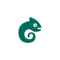 simple minimalist outline line art chameleon logo branding symbol vector