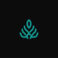 Minimalist Outline Leaf nature, natural Logo shape Design, featuring clean and elegant lines for a modern and eco-friendly branding look. vector