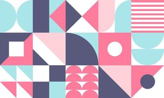 Geometric mural abstract pattern in colorful trendy style. Mosaic shapes for wall decoration vector