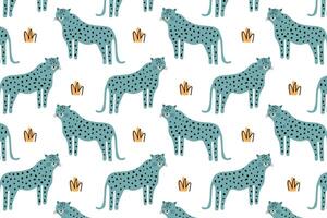 Colorful leopard seamless pattern vector