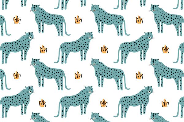 Colorful leopard seamless pattern