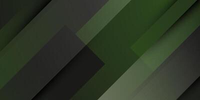 Abstract dark green background overlap design with lines and shadow shapes. Dark green background with simple pattern design. vector