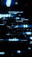 Glowing Timeline of 2025 with Months on a Dark Background Representing Future Planning and Events video