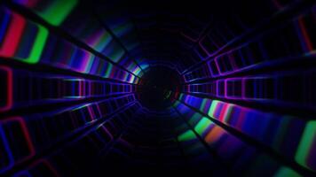 A colorful tunnel with a bright light in the middle video