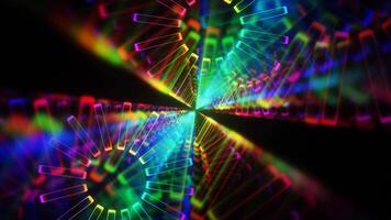 A colorful light show with a black background video