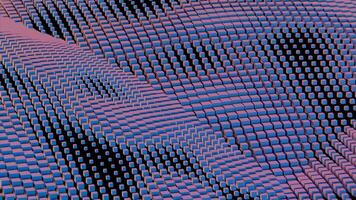 A blue and pink background with a pattern of squares video