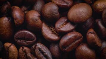 Close up of roasted coffee beans video