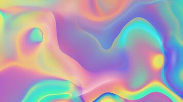 prismatic iridescent gradient surface with wavy motion and abstract shapes, multipurpose background with cool color palette and modern look video