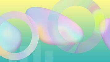 abstract pastel gradient 2d playful background with good energy vibe, colorful look with iridescent tones and wavy shapes video