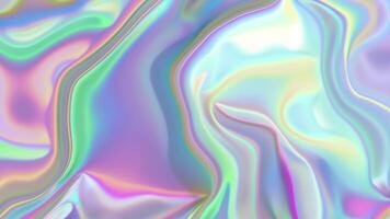 prismatic iridescent gradient surface with wavy motion and abstract shapes, multipurpose background with cool color palette and modern look video