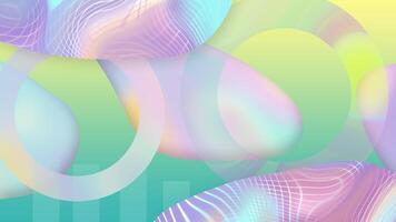 abstract pastel gradient 2d playful background with good energy vibe, colorful look with iridescent tones and wavy shapes video