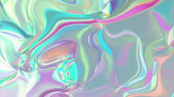 prismatic iridescent gradient surface with wavy motion and abstract shapes, multipurpose background with cool color palette and modern look video