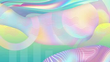 abstract pastel gradient 2d playful background with good energy vibe, colorful look with iridescent tones and wavy shapes video
