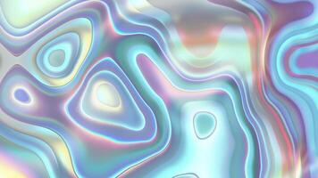 prismatic iridescent gradient surface with wavy motion and abstract shapes, multipurpose background with cool color palette and modern look video