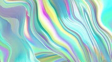 prismatic iridescent gradient surface with wavy motion and abstract shapes, multipurpose background with cool color palette and modern look video