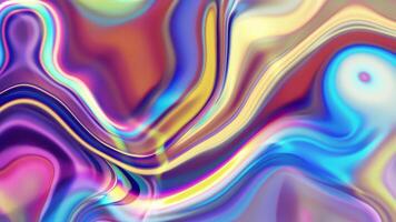 prismatic iridescent gradient surface with wavy motion and abstract shapes, multipurpose background with cool color palette and modern look video
